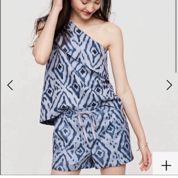 Lou & Grey Pants - Lou & Grey Blue Patterned Women Shorts